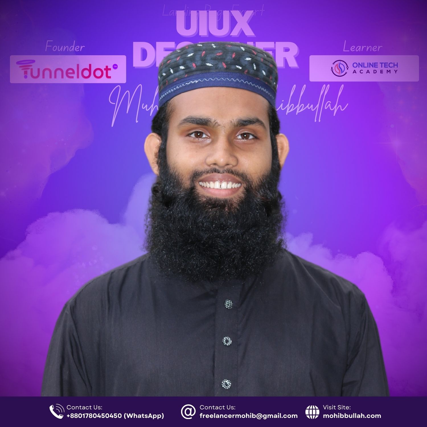 আমি Muhammad Mohibbullah – একজন প্রফেশনাল UI/UX ডিজাইনার ও এডুকেটর, যার রয়েছে ৫+ বছরের ডিজাইন এক্সপেরিয়েন্স এবং ৩০০+ সফল প্রজেক্ট। ২০১৯ সাল থেকে SaaS, POS, রিয়েল এস্টেট ও মোবাইল অ্যাপ ডিজাইনে কাজ করে আসছি। পাশাপাশি AI, ওয়ার্ডপ্রেস, গ্রাফিক ডিজাইন, ভিডিও এডিটিং ও ফেসবুক মার্কেটিংয়ে দক্ষতা অর্জন করেছি।